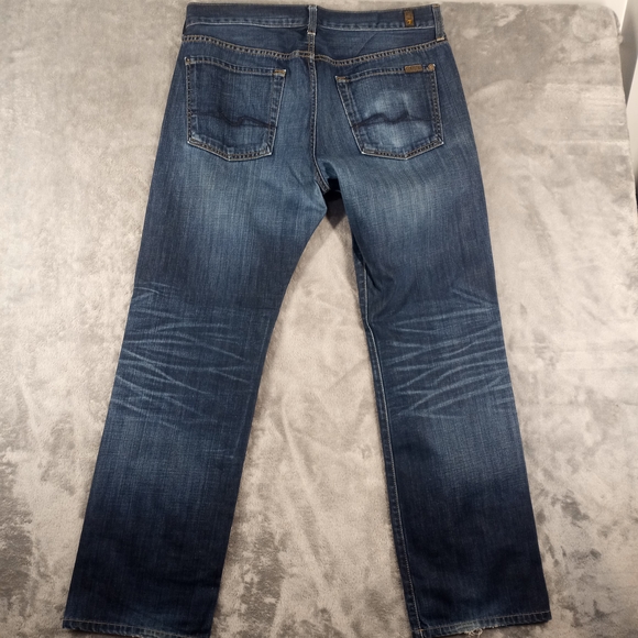 7 For All Mankind Mens Dark Wash Denim Jeans Size 34X30 - Picture 8 of 15